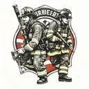 Firefighter and policeman tattoo design idea