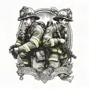 Firefighter and policeman tattoo design idea