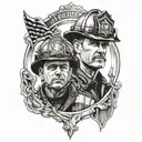 Firefighter and policeman tattoo design idea