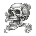 skull with mouth open on knee  tattoo design idea