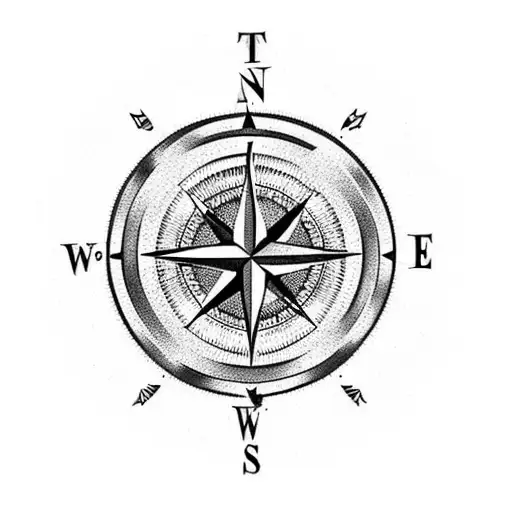 compass texas tattoo design idea