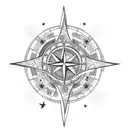 stars compass texas tattoo design idea