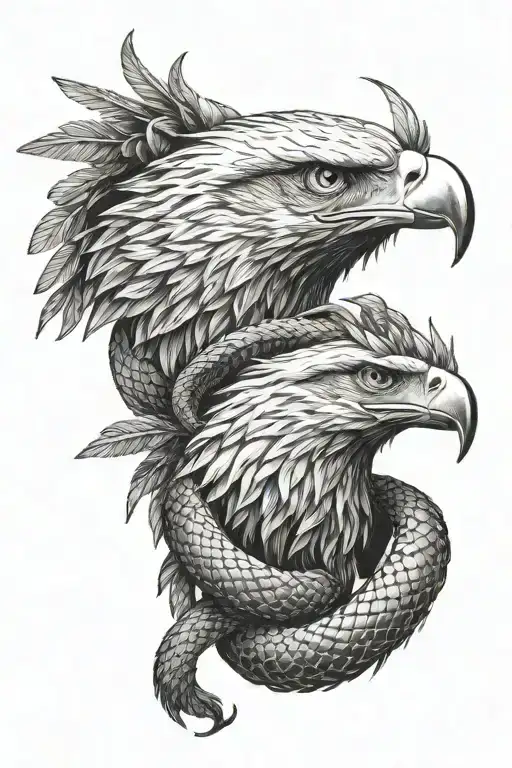 eagle and snake fighting each other eye to eye tattoo  tattoo design idea