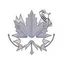 maple leaf, koala and tea - fine line simple  tattoo design idea
