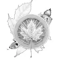 maple leaf, koala and tea  tattoo design idea