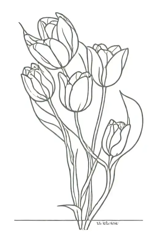 tulips tattoo design idea