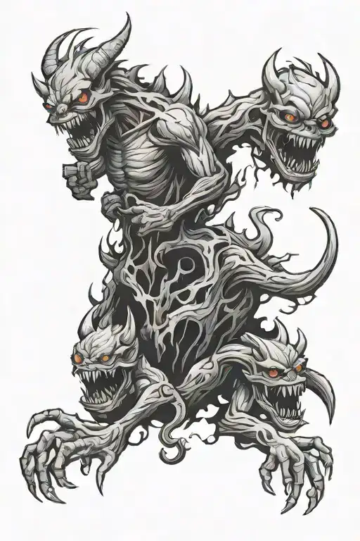 monsters tattoo design idea