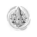 waves, sun, dolphin, sea lion, shark tattoo design idea