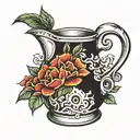 old school milk jug tattoo design idea