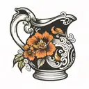 old school milk jug tattoo design idea