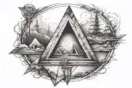 impossible triangle inside a circle tattoo design idea