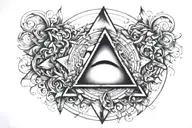 impossible triangle inside a circle tattoo design idea