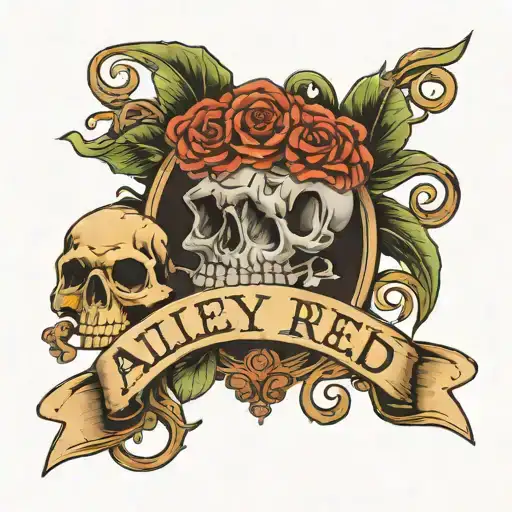 kids names Aubrey, Alfred, Atley, Albert tattoo design idea