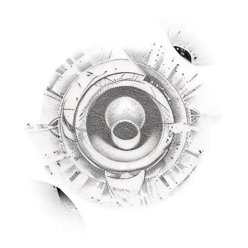 A tattoo of a BTS concert stage set in a beautiful natural landscape, with food and musical instruments scattered around, showcasing your love for BTS, nature, and cooking. tattoo design idea