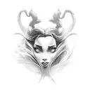 A dark and enchanting scene from 'Beauty and the Beast' tattoo design idea