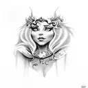 A dark and enchanting scene from 'Beauty and the Beast' tattoo design idea