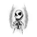 A spooky ghost inspired by Tim Burton's style tattoo design idea