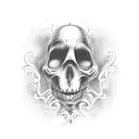 A spooky ghost inspired by Tim Burton's style tattoo design idea