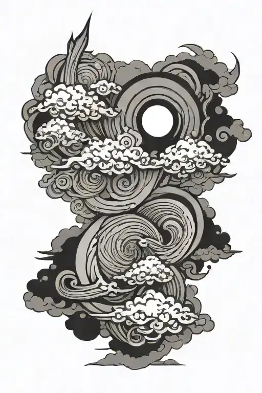rayos y humo akatsuki cloud patterns antebrazo tattoo design idea