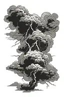 lightning and smoke akatsuki cloud patterns tattoo design idea