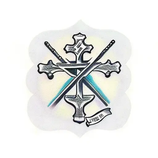 cross with words "it is finished" tattoo design idea