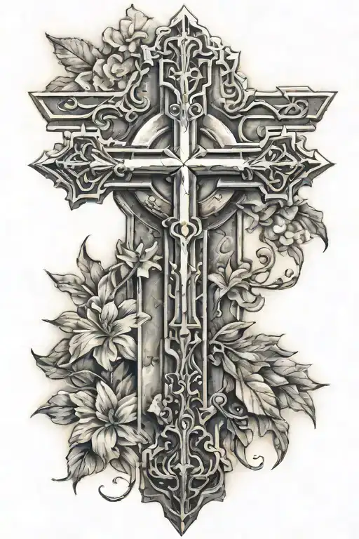 battlefield cross tattoo design idea