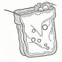 Toast with cheese tattoo design idea