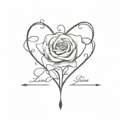 'love love you're always in my heart' tattoo design idea