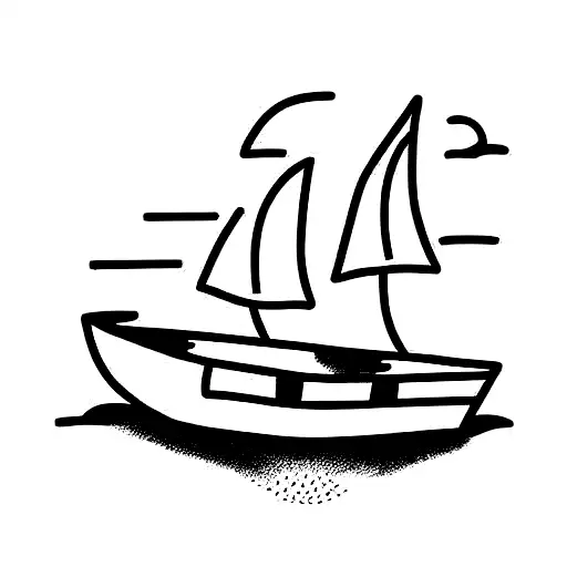 burning boat tattoo design idea