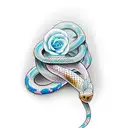 flower snake tattoo design idea