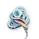flower snake tattoo design idea