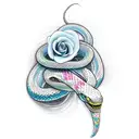 flower snake tattoo design idea