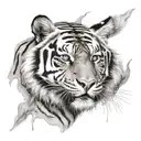 tiger going down tattoo design idea