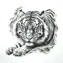 tiger going down tattoo design idea