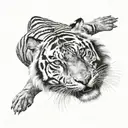 tiger going down tattoo design idea