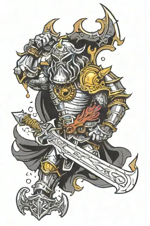 Holy paladin corrupt by darkness tattoo design idea