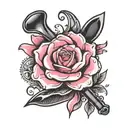 broken crayon with a pink spoon and suicide awareness  tattoo design idea