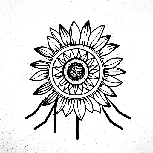 dreamcatcher sunflower tattoo design idea