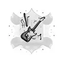 guitar with italian flag wrapped around tattoo design idea