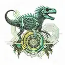 dinosaur fossil skeleton tattoo design idea