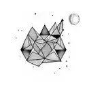 upside-down triangle with ice moon tattoo design idea