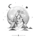 upside-down triangle with icy moon tattoo design idea