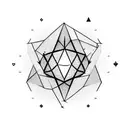 Geometric depiction of a nuclear symbol tattoo design idea