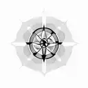 Geometric depiction of a nuclear symbol tattoo design idea