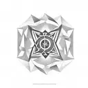 Geometric depiction of a nuclear symbol tattoo design idea