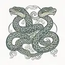 Two-headed snake an inscription sochiog tattoo design idea