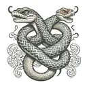 Two-headed snake an inscription sochiog tattoo design idea