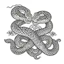 Two-headed snake an inscription sochiog tattoo design idea