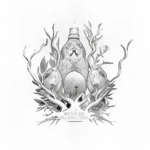 Below the olive branch, list the names of my parents as the root of the family tree, followed by my three siblings' name tattoo design idea