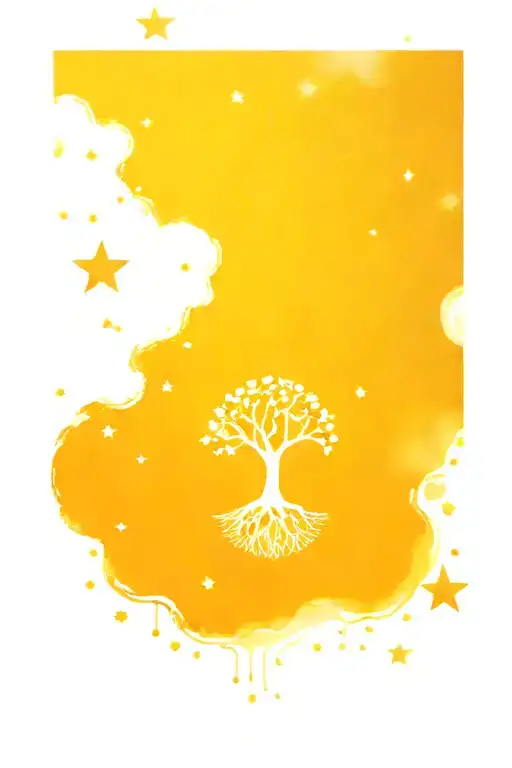 Tree of life, eternal love symbol, stars Incorporated tattoo design idea